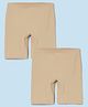 Mackly Pack Of 2 Cotton Elastane Solid Inner Shorts - Beige