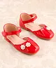 Cute Walk by Babyhug Ballerinas with Velcro Closure & Floral Applique - Red
