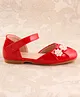 Cute Walk by Babyhug Ballerinas with Velcro Closure & Floral Applique - Red