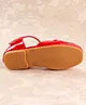 Cute Walk by Babyhug Ballerinas with Velcro Closure & Floral Applique - Red