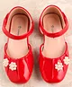 Cute Walk by Babyhug Ballerinas with Velcro Closure & Floral Applique - Red