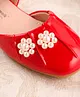Cute Walk by Babyhug Ballerinas with Velcro Closure & Floral Applique - Red