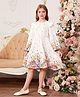 Bolly Lounge Cotton Blend Full Sleeves Floral Printed Dress  - White