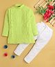 Jeet Ethnics Full Sleeves Pintuck Kurta With Solid Pyjama - Green