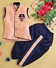 Jeet Ethnics Sleeveless Ethnic Block Motif Designed Kurta With Coordinating Dhoti - Peach