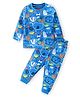Babyhug Cotton Knit Full Sleeves Night Suit With Animals Print - Blue
