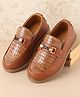 Pine Kids Slip On Party Wear Shoes with Applique - Brown