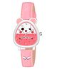 KIDSUN Happy To You Text & Angel Wings Detailed Strap Analog Watch - Pink