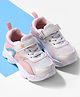 Cute Walk by Babyhug Velcro Closure Sneakers - White & Pink