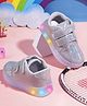 KATS Striped Detailed Velcro Closure LED Shoes - Silver