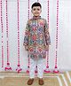 M'andy Cotton Full Sleeves Floral  Printed  Kurta Pyjama Set -  Blue & White