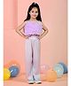 The Mom Store Cotton Sleeveless Ruffle & Shimmer Detailed Co Ord Set - Lavender