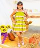 Jilmil Girls Ruffled Green and Pink Cotton Dress