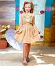 Jilmil Girls Beige Flower Embroidered Cotton Top with Skirt