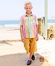 Jilmil Jilmil Boy's Neon Stripes Half Sleeve Cotton Shirt