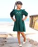Jilmil Jilmil Girl's Green Embroidred Cotton dress