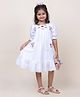 Jilmil Jilmil Girl's White Embroidered cotton dress