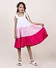 Jilmil Jilmil Girl's Pink Colorblocked layered cotton dress