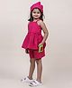 Jilmil Jilmil Girl's Pink Checks Cotton Top & Shorts