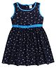 Funshine Rayon Sleeveless Casual Dress With Floral Print - Navy