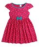 Funshine Rayon Cap Sleeve Casual Dress With Floral Print - Fuchsia