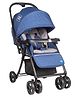 Mee Mee Easy to Push Baby Stroller Pram with Quick One Hand Folding | Comfortable Seating | Fully Rotating Wheels | Feeding Tray for New Born Baby/Kids, 0-4 Years, Navy Blue