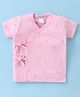 Tango Interlock Knit  Half Sleeves Vest Rainbow Print - Pink