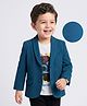 Mark & Mia Cotton Woven Text Printed Party T-Shirt With Full Sleeves Solid Blazer - Royal Blue