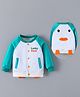Kookie Kids Full Raglan Sleeves Bomber Jacket With Text Embroidery & Animal Applique - White