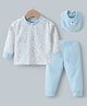 Kookie Kids Full Sleeves Winter Wear Suit with Bib Polka Dot Print  - Blue