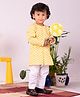 Vastramay Cotton Full Sleeves Floral  Printed Kurta And Pyjama Set - Yellow