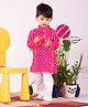 Vastramay Cotton Full Sleeves Leheriya Printed Kurta And Pyjama Set - Pink