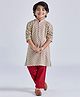 Vastramay Cotton Full Sleeves Floral Printed Kurta With Pyjama Set - Mint Green