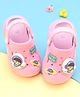 Oh! Pair Slip On Back Strap Closure Clogs with Astronaut Applique  - Pink