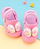 Oh! Pair Butterfly Applique Clogs with Back Strap - Rose