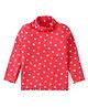 Babyhug Cotton Knit Full Sleeves Turtle Neck Top Heart Print- Red