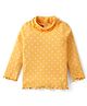 Babyhug Cotton Knit Full Sleeves Turtle Neck Top Polka Dot Print- Yellow