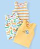 Babyhug 100% Cotton Sleeveless Vest Animal Print Pack of 3 - Yellow