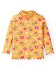 Babyhug Cotton Knit Full Sleeves Skivi Top with Floral Print - Yellow