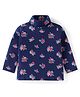 Babyhug Cotton Knit Full Sleeves Floral Printed Skivi T-Shirt - Navy Blue