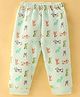 Tango Cotton Knit Full Length Lounge Pant withn Animal Print - Green
