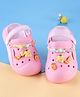 Oh! Pair Slip On Clogs with Teddy Applique - Rose Red