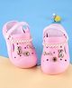 Oh! Pair Clogs with Back Strap Closure & Beads Applique - Pink