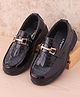 Pine Kids Slip on Formal Wear Shoes with Chain Link - Black
