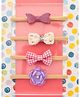 Knotty Ribbons Pack Of 4 Flower & Bow Headbands - Pink White & Lavender