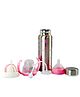 DOMENICO 3 in 1 Baby Feeding Bottle Thermo Steel Multifunctional Sipper Nipple & Straw- 240 ml