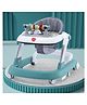 Play Nation Premium 2 in 1 Multi Functional Musical Baby Walker with Adjustable Height Speed & Rear Wheels with Anti Fall Protection - Green| Smooth Swivel Wheels| Adjustable Cushion Seat| Removable Toy Tray with Music & Light| Use as Push Walker|