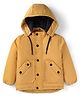Babyhug Woven Full Sleeves Padded  Jacket With Detachable Hood - Mustard Yellow