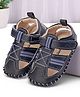 Cute Walk by Babyhug Booties with Velcro Closure - Navy Blue