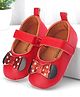 Cute Walk by Babyhug Velcro Closure Booties Bow Applique - Red